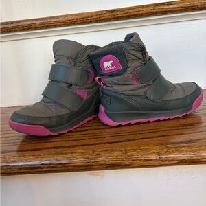 Sorel Kids' Charcoal and Fuchsia Boots